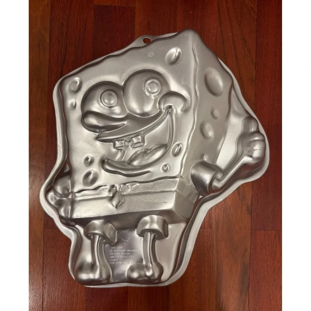 Wilton Cake Pan SpongeBob SquarePants Aluminum Silver Vintage 2002 2105-5130